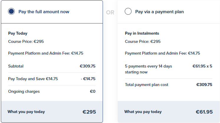5N1851 Blended – Accommodation Techniques – Online with Live Tutorial Sessions pricing plans