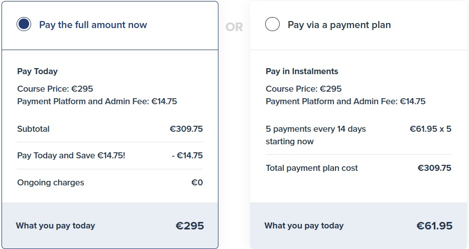 5N2006 Blended – Nutrition – Online with Live Tutorial Sessions pricing plans