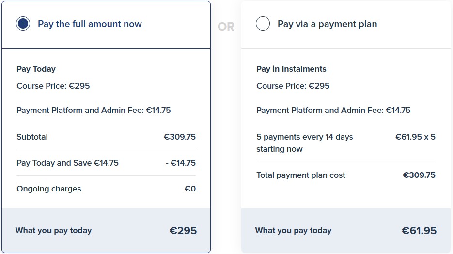 1131 – 1131 Start Your Own Business (8 Evenings) pricing plans