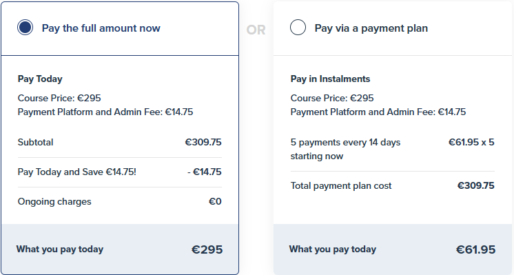 5N2770 OA DSC – Care Skills – Online Anytime 1:1 pricing plans